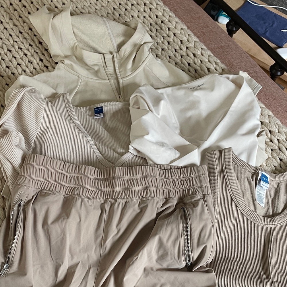 Cream and Tan Clothing Set